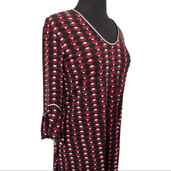 Lark & Ro Patterned V-Neck Dress Sz S - Picture 5 of 12